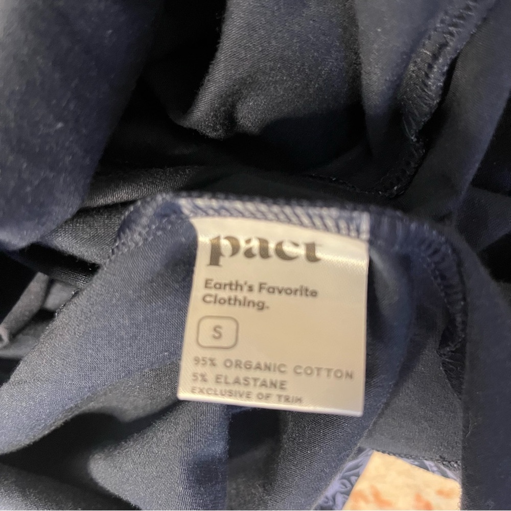 PACT Blue Dress Fit & Flare Signature Scoop Stretch Organic Size Small - Picture 8 of 11